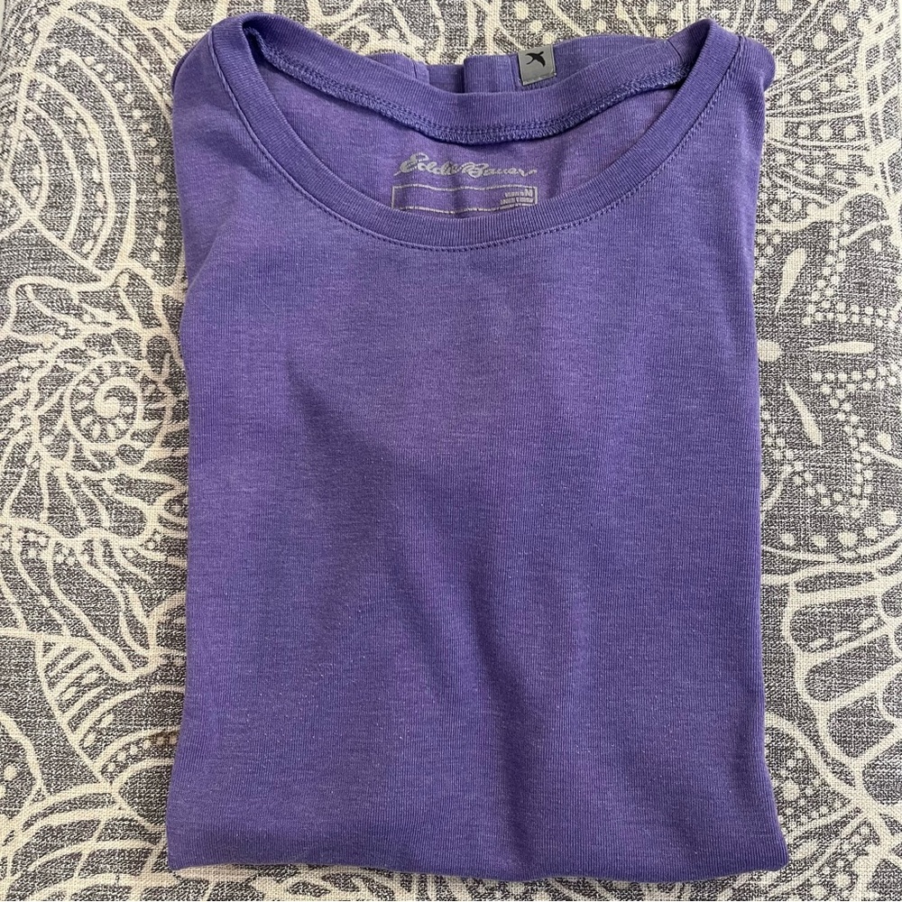 Eddie Bauer Purple Short Sleeve Tee Size Medium - Picture 4 of 7